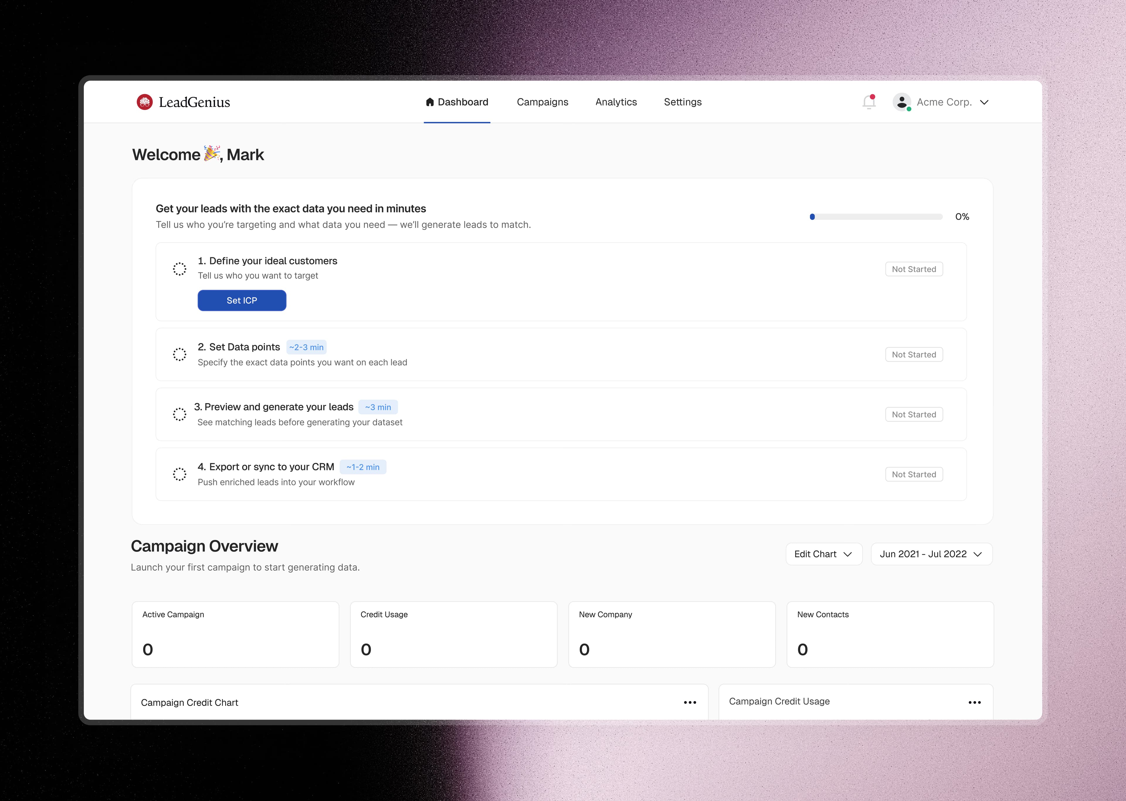 Experiment 2 — personalised onboarding flow