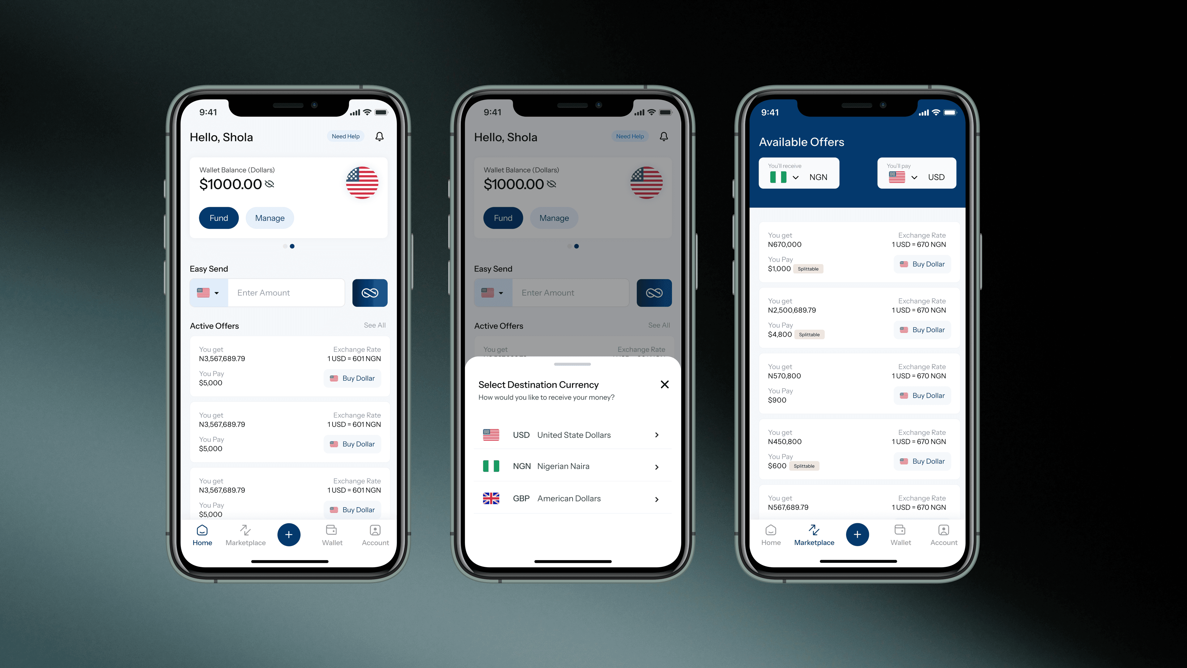 VitalSwap marketplace flow screen